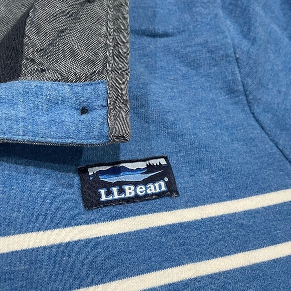 LL Bean Blue and White Nautical Look Pullover Long Sleeve Shirt - Picture 4 of 6